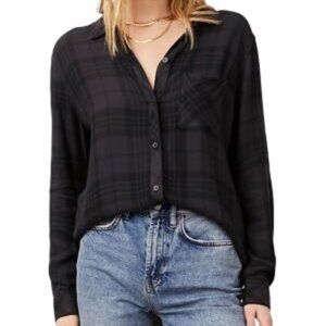 RAILS Hunter Plaid Relaxed Fit Shirt S Onyx Jet